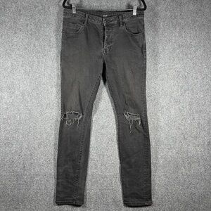 Neuw Iggy Skinny Distressed Jeans Black Mens Size 34x32 #1515